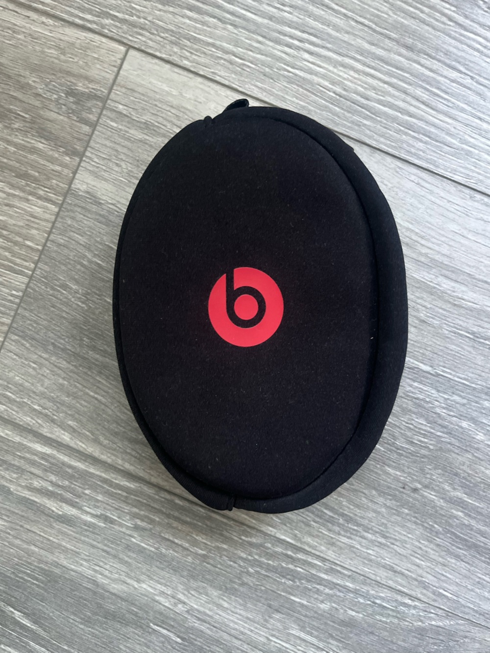 Beats Small Black Red Logo Headphones Case Storage Zipper Soft 6” x 4.5”
